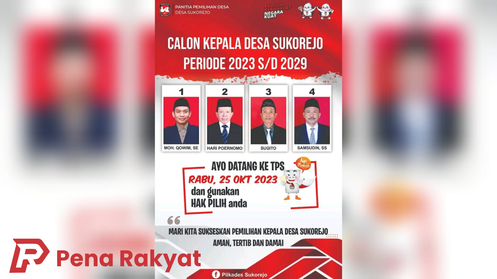 4 Kandidat Pilkades Desa Sukorejo Banyuwangi Beradu Visi Misi, Ada Satu yang Hebat